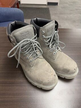 Timberland Men’s Light Gray Suede Lace-Up Work Boots